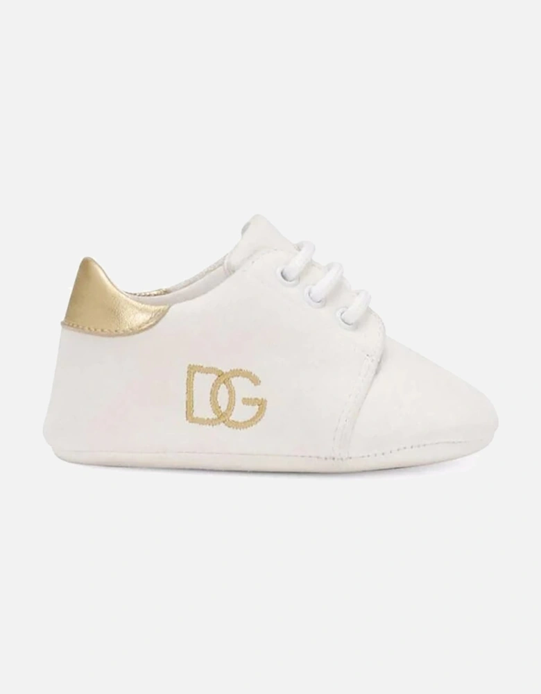 Unisex Baby Suede Logo Trainers White