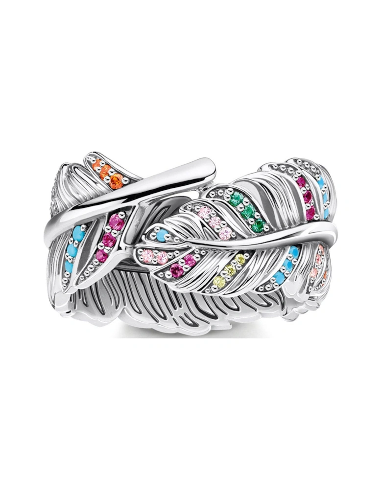 Colourful Feather Ring