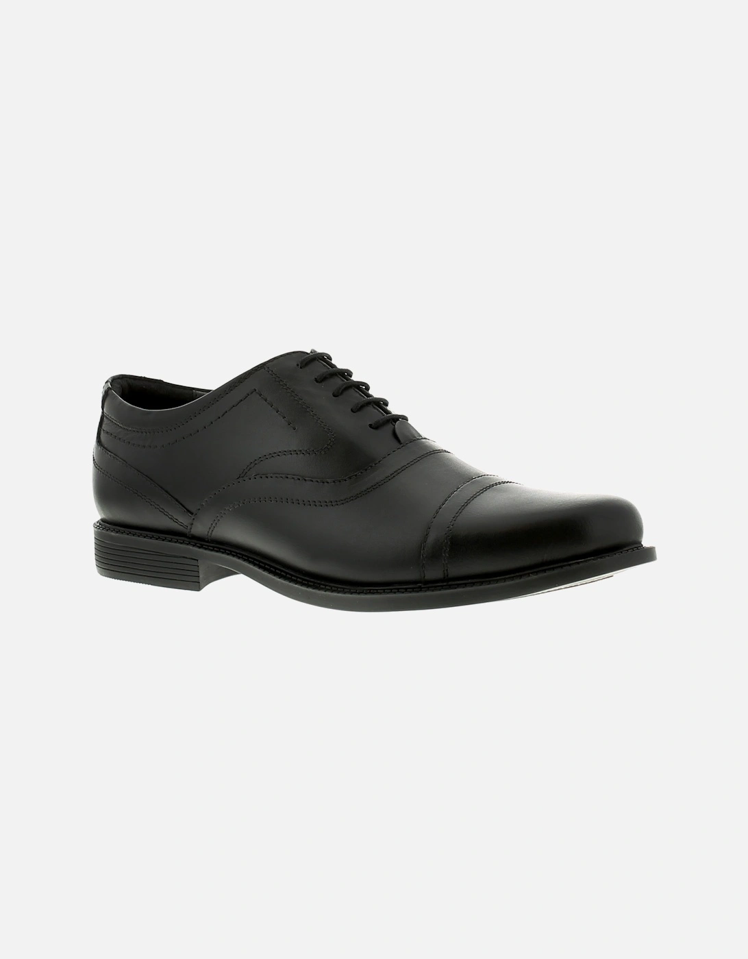 Mens Shoes Work School Formal Beetle Leather Lace Up black UK Siz, 6 of 5