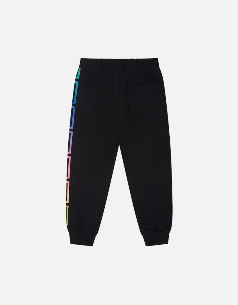 Girls Greca Pattern Joggers Black