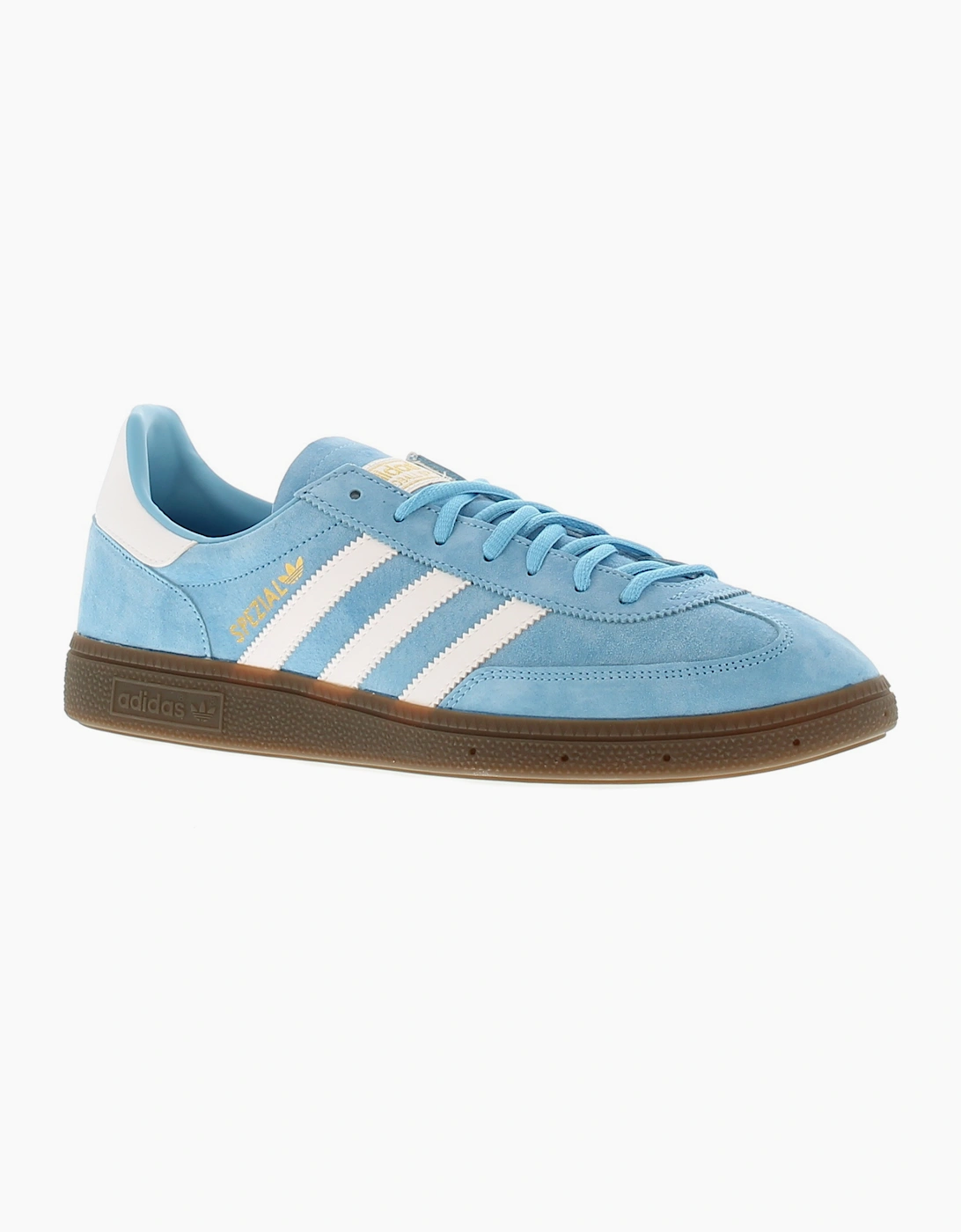 Men's Adidas Originals Mens Trainers Handball Spezial Leather Lace Up sky blue white U - Size: 10