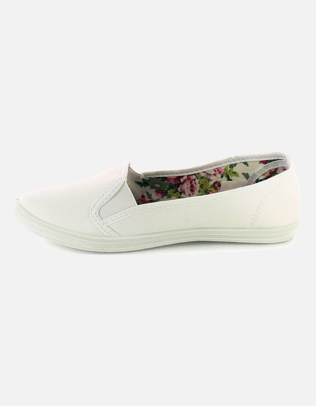 Womens Canvas Pumps Eleanor Slip On white UK Size