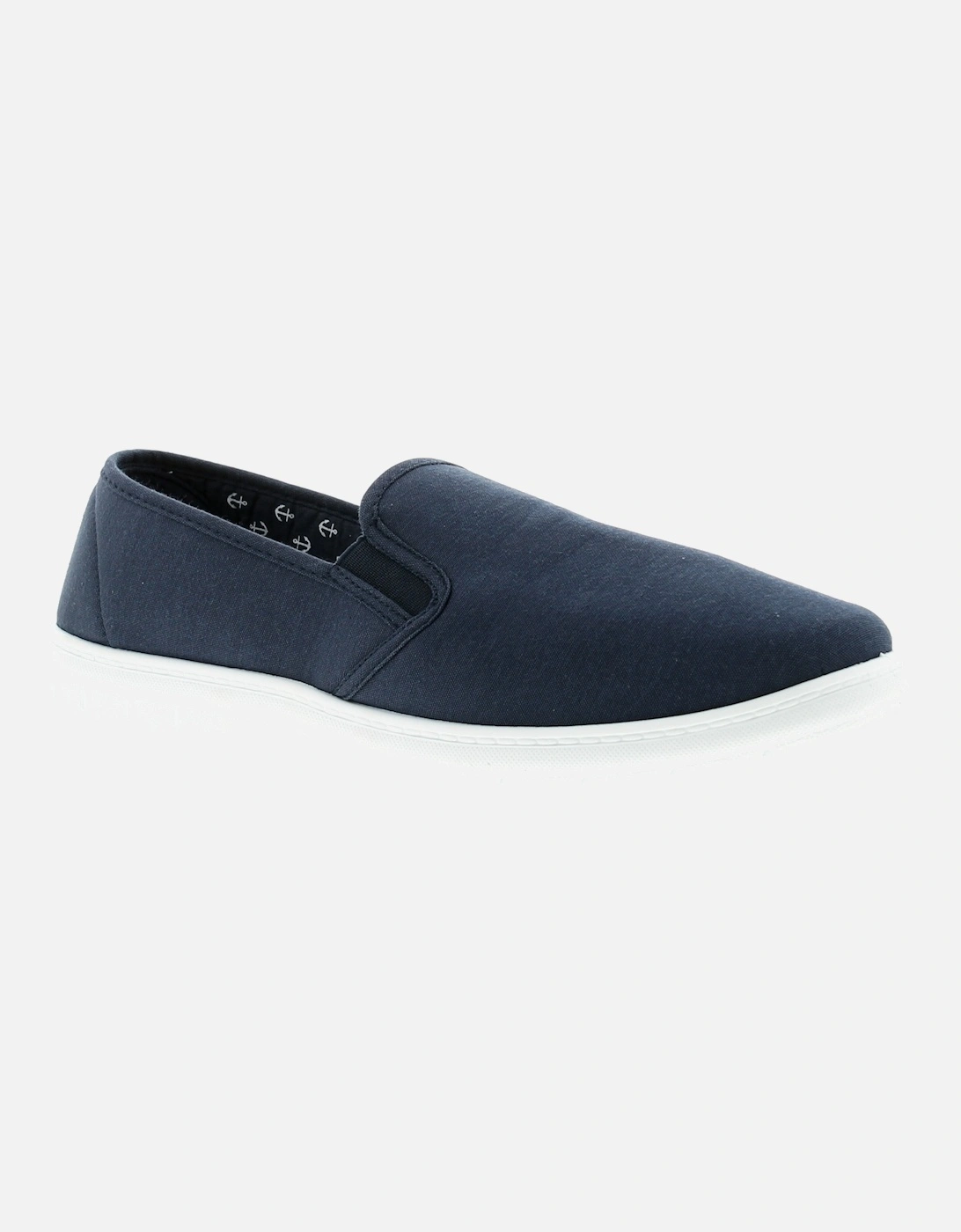 Mens Shoes Canvas Wise Twin Gusset Slip On Navy UK Size, 6 of 5
