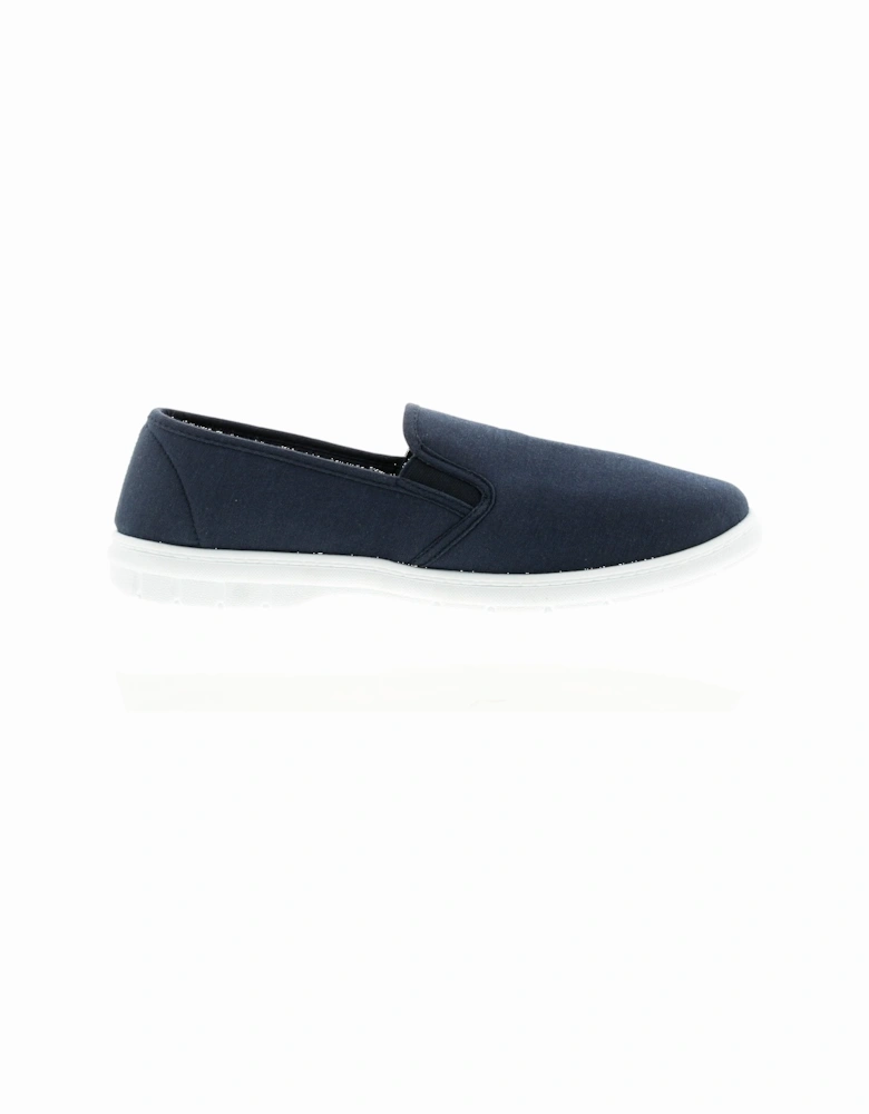 Mens Shoes Canvas Wise Twin Gusset Slip On Navy UK Size