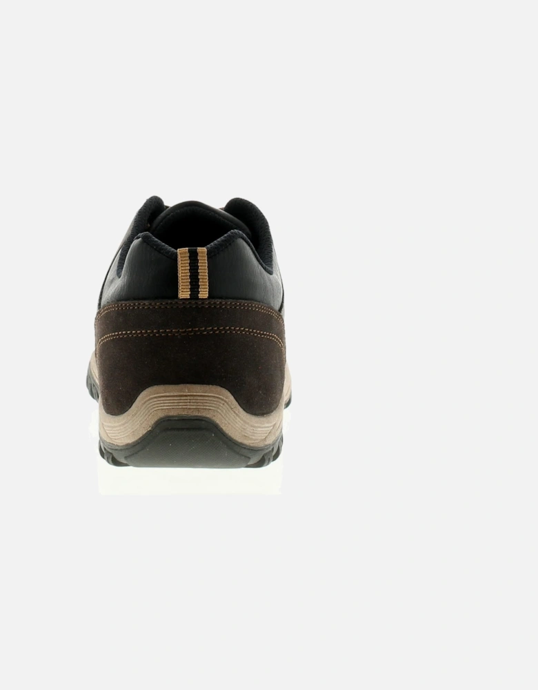Mens Walking Shoes Trainers Accent Lace Up brown UK Size