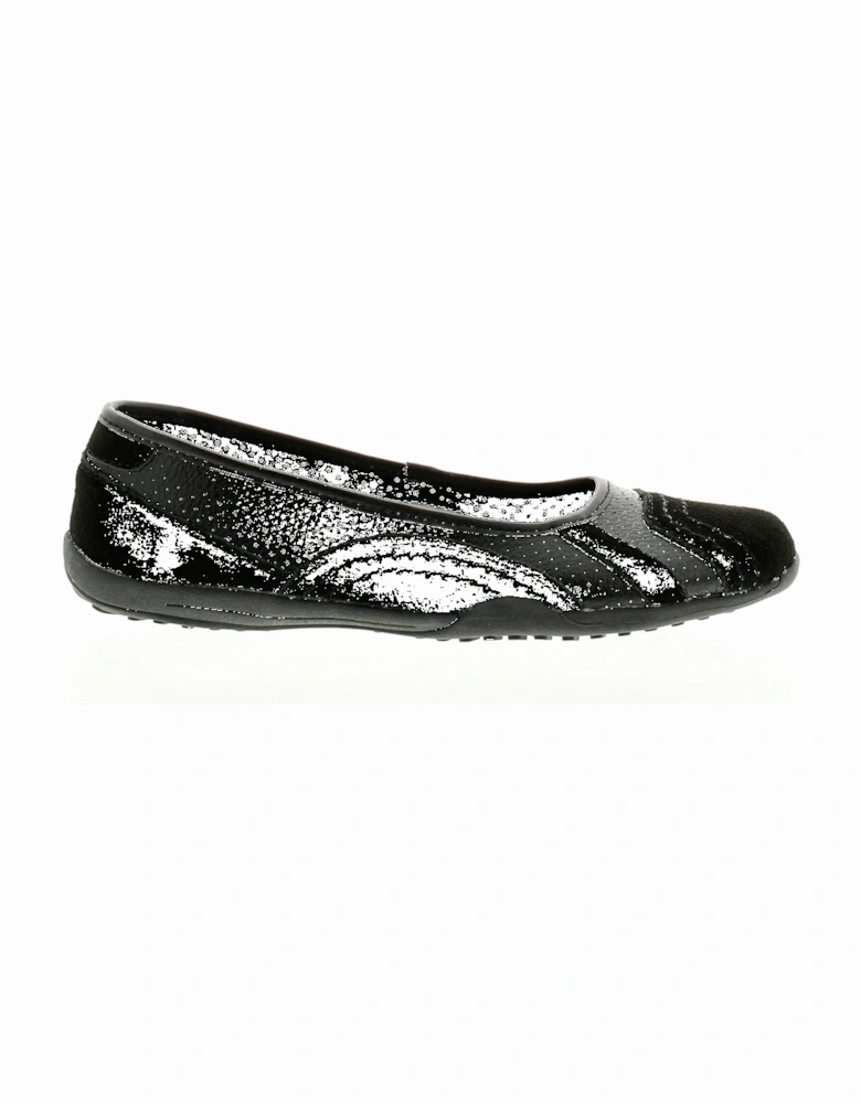 Womens Flat Shoes Jackie Leather Slip On black UK Size