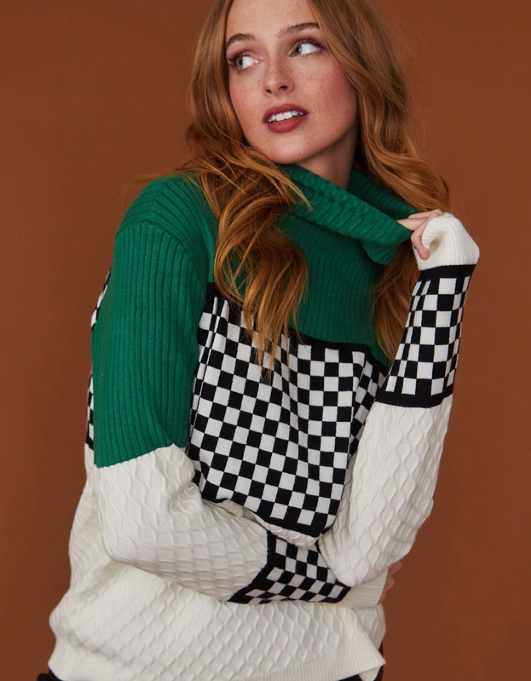 Check Green and White Cashmere Jumper, 4 of 3