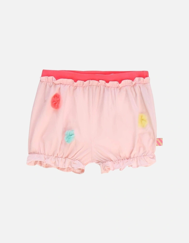 Girls Pink Pom Pom Shorts