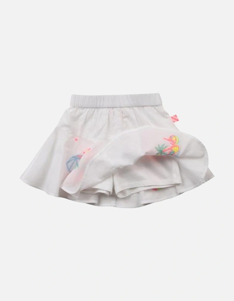 Girls White Shorts Skirt