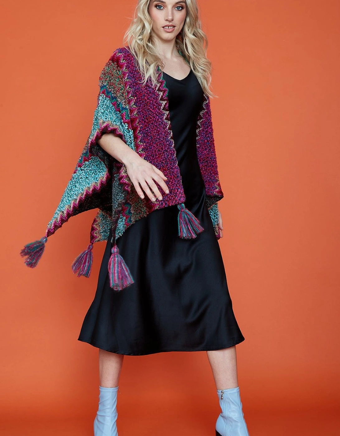 Knitted Mutli-Coloured Cape