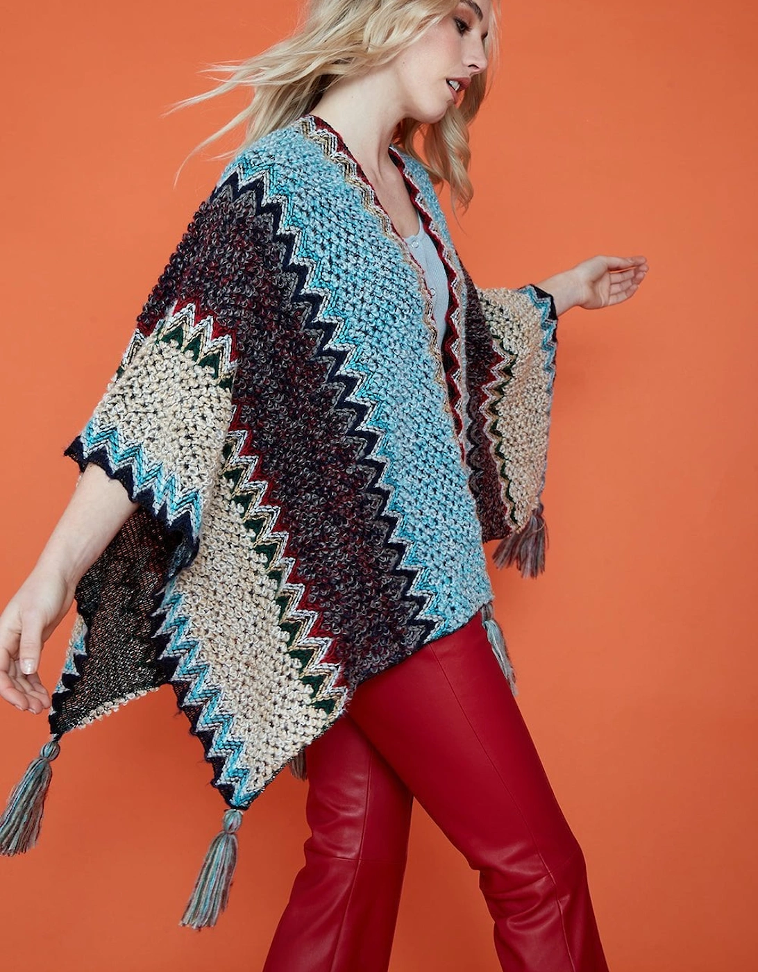 Knitted Mutli-Coloured Cape, 5 of 4