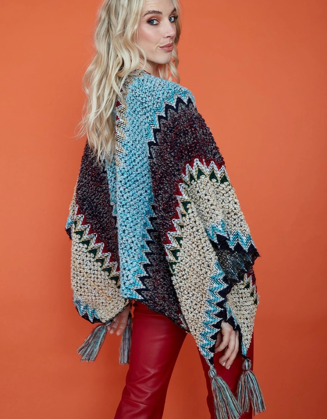 Knitted Mutli-Coloured Cape