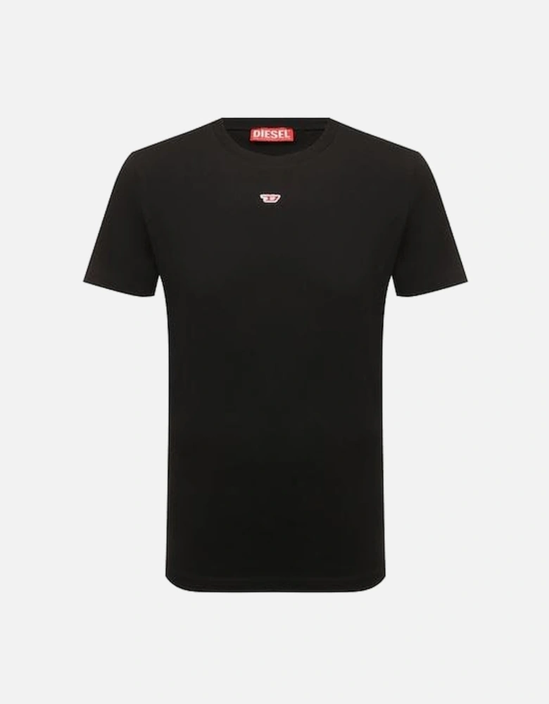 T-Diegor-D Embroidered Centre Logo Cotton Black T-Shirt