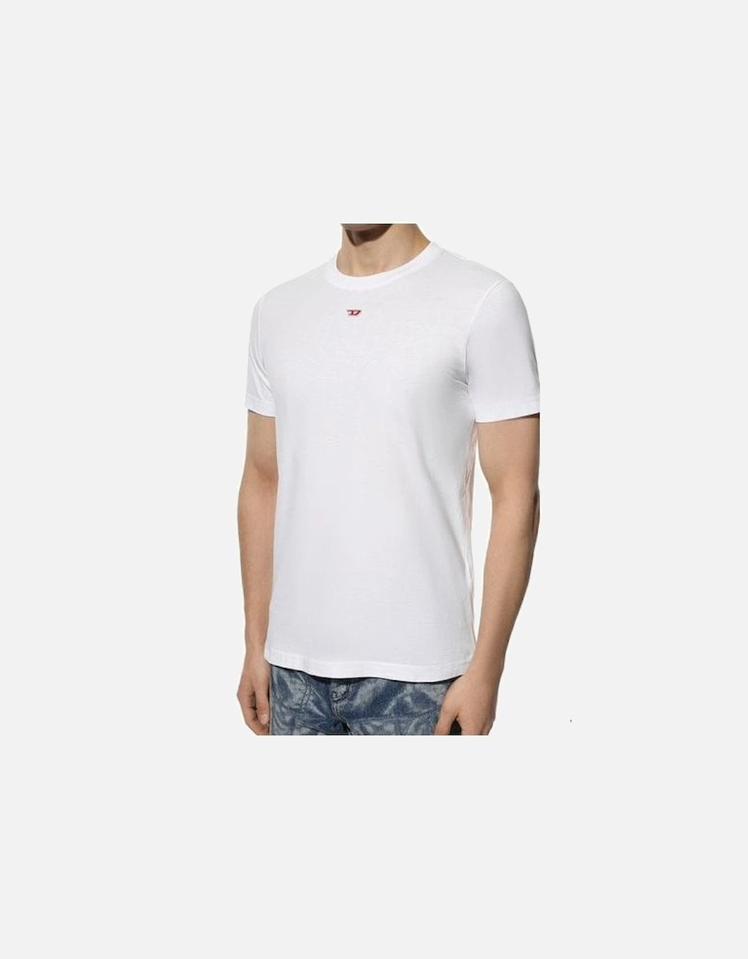 T-Diegor-D Embroidered Centre Logo Cotton White T-Shirt