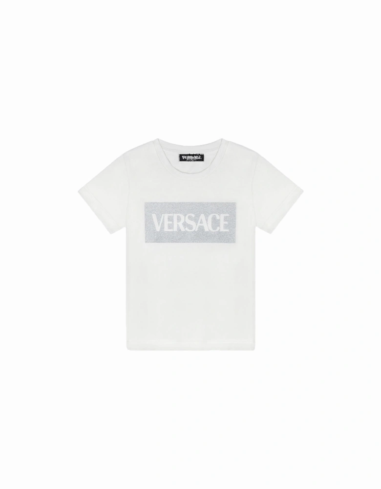 Girls Logo Print T-Shirt White