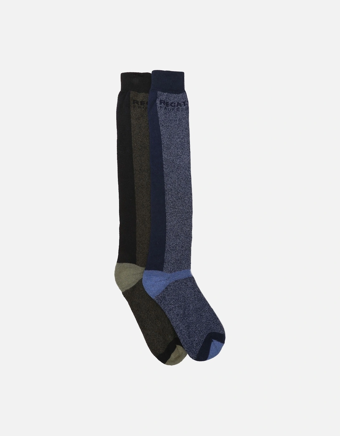 Mens Pro Assorted Designs Boot Socks Set (Pack of 2), 6 of 5
