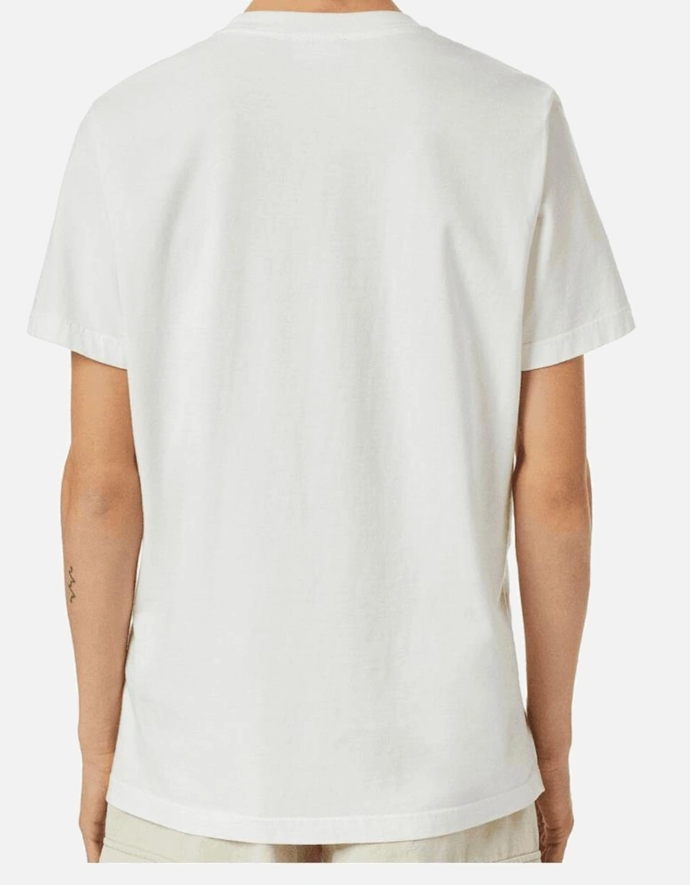 T-DIEGOR-IND Suede Logo White T-Shirt