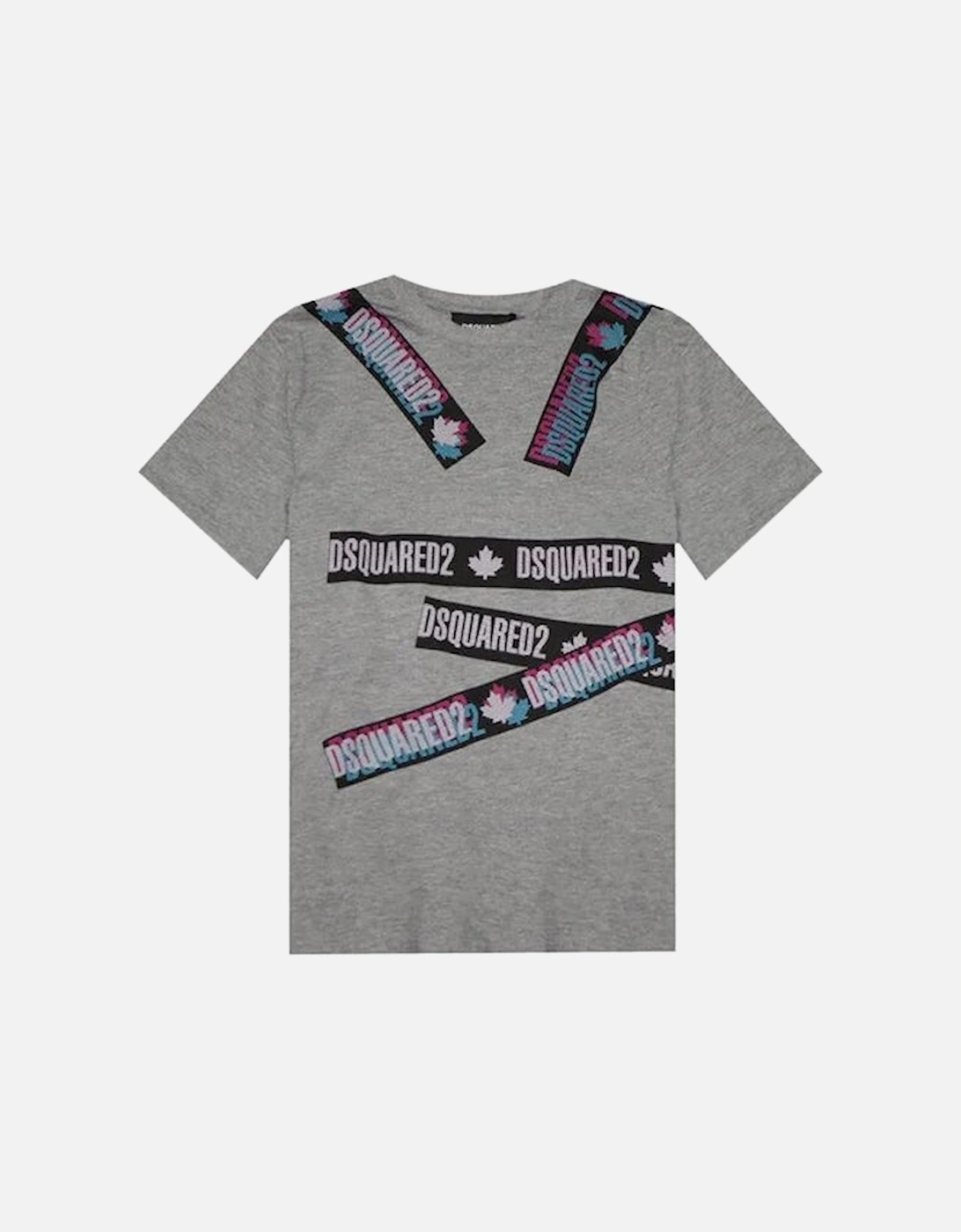 Boys Tape Logo T-Shirt Grey, 2 of 1