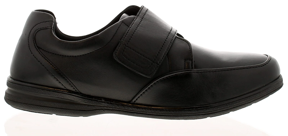 Mens Shoes Casual Frazer Leather Touch Fastening black UK Size
