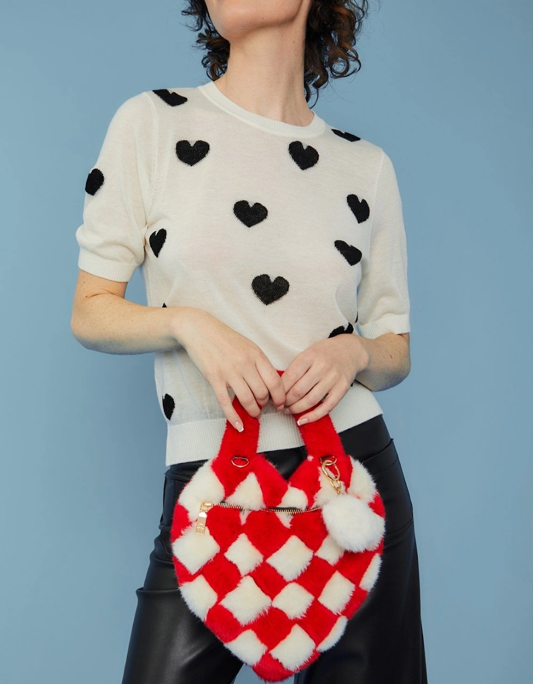 Checkered Love Heart Shoulder Bag, 3 of 2