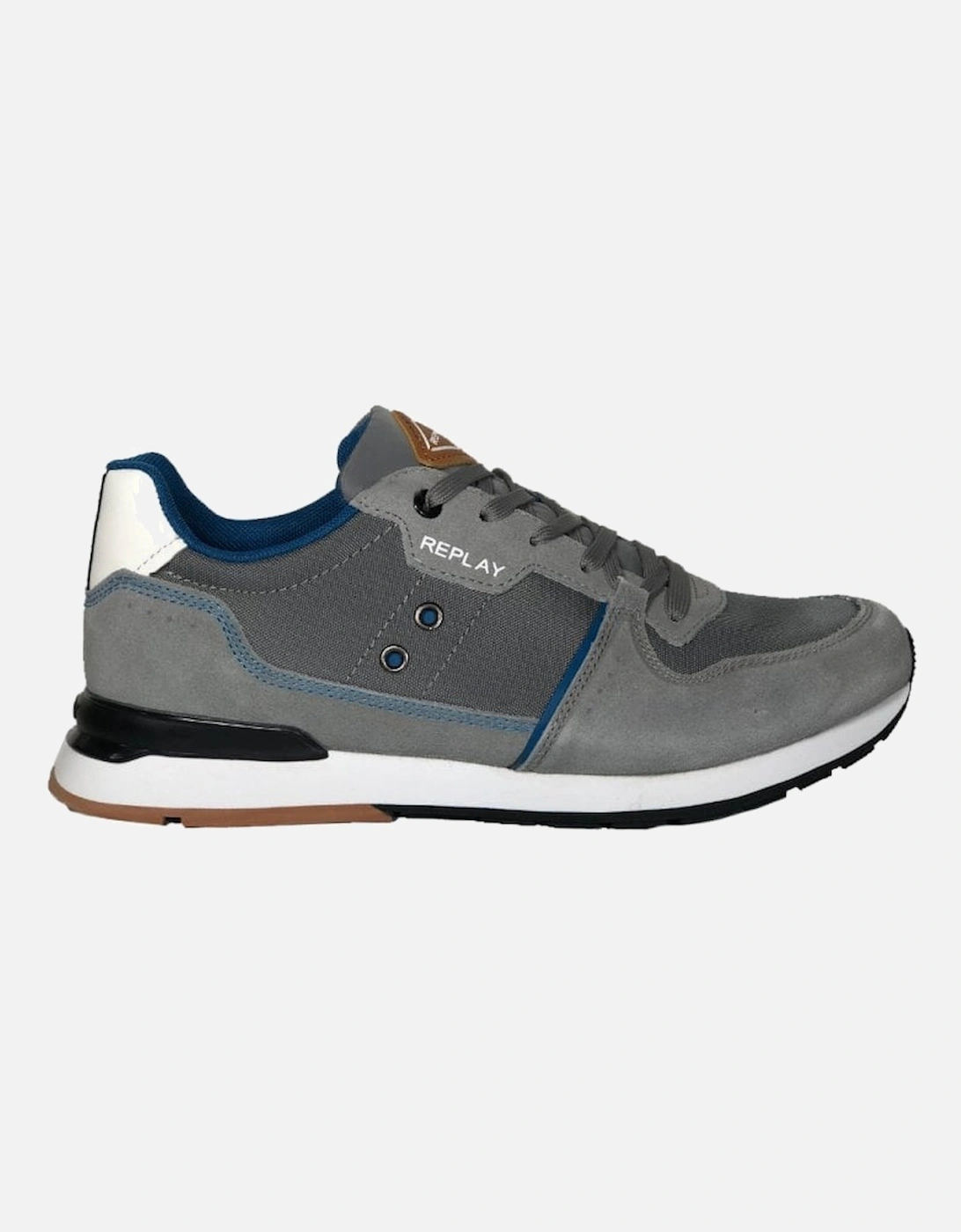 Mens Nylon Suede Sneaker Shoe 857 Grey, 5 of 4