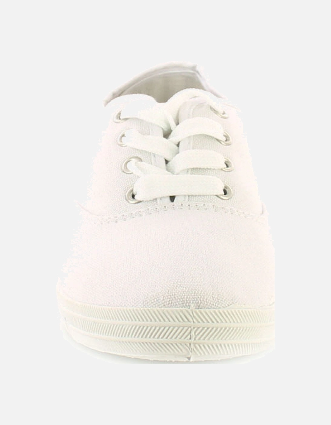 Womens Canvas Pumps Plimsolls Monster Lace Up white UK Size