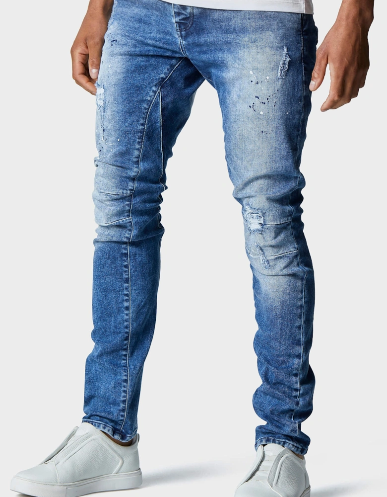 Hazard MOT 741 Engineered Fit Men's Jeans | Distressed Medium Wash