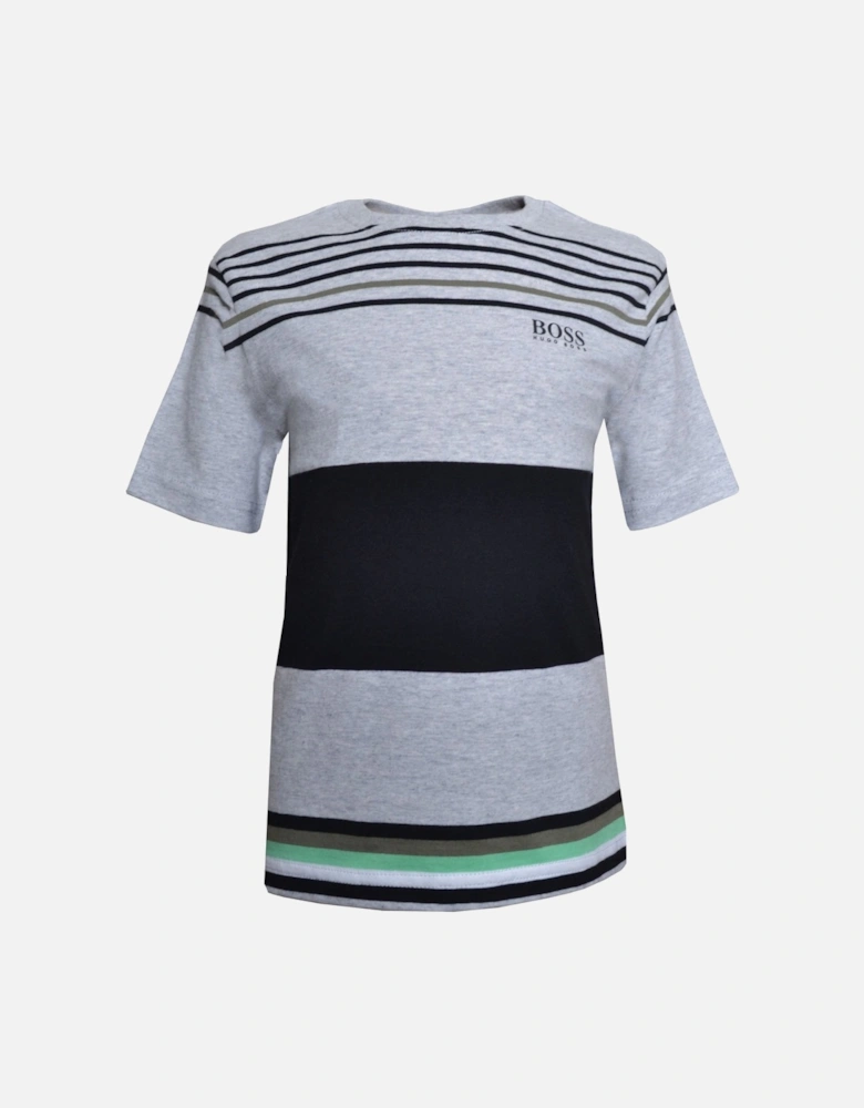 Boy's Grey Striped T-shirt