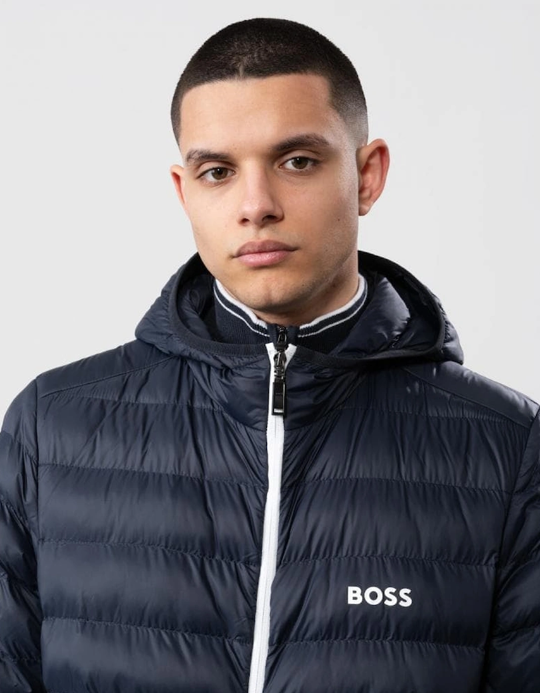 BOSS Green J Thor Mens Water-Repellent Puffer Jacket With Branded Trims