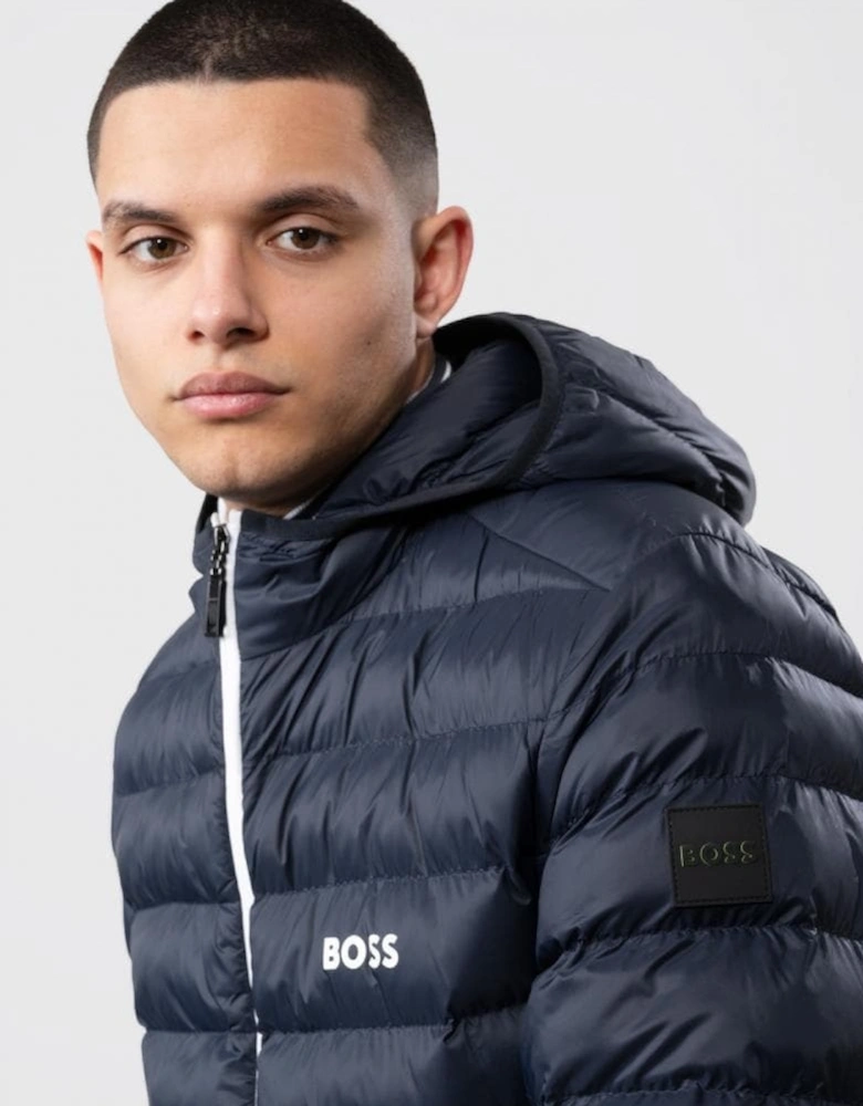 BOSS Green J Thor Mens Water-Repellent Puffer Jacket With Branded Trims