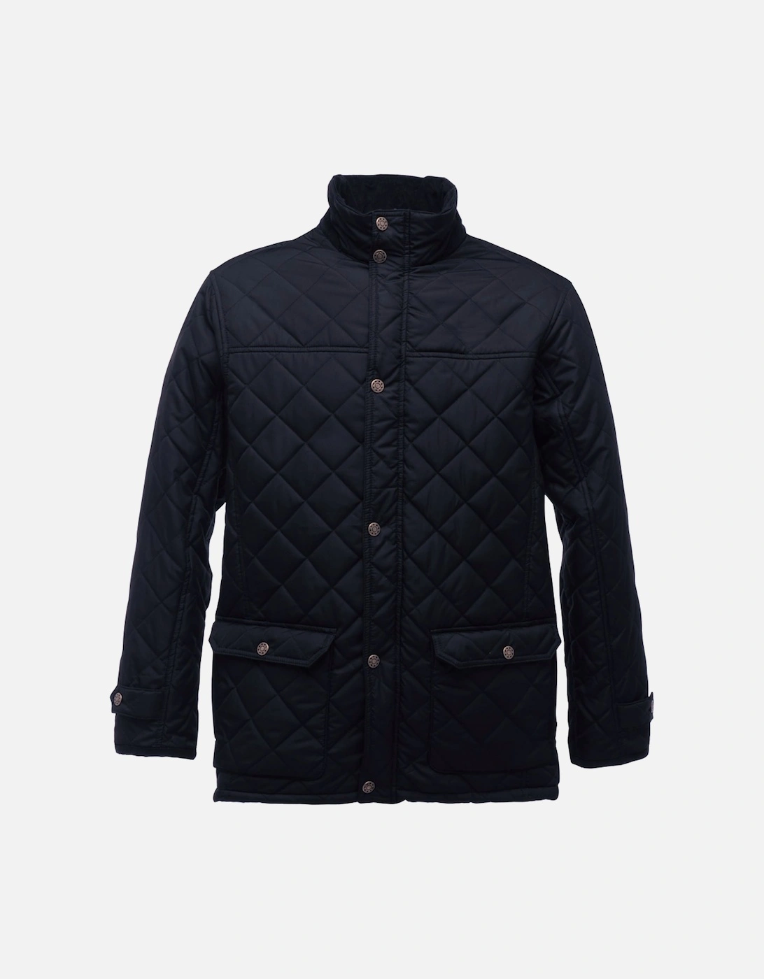 Mens Tyler Quilted Jacket TRA441 Navy, 2 of 1