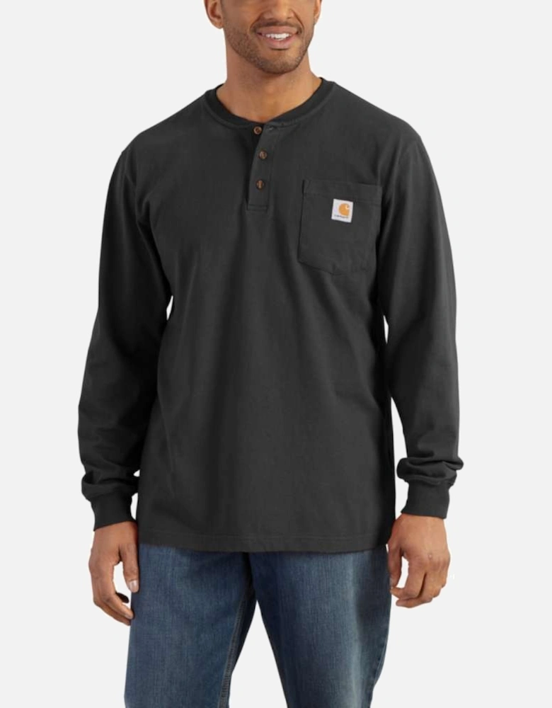 Carhartt Mens Workwear Pocket Henley Long Sleeve T Shirt