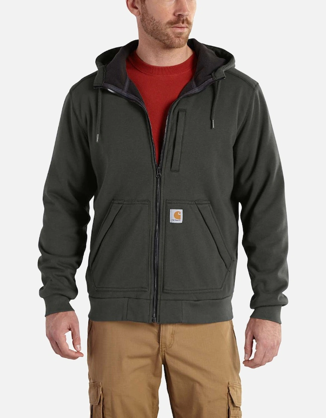 Carhartt Mens Wind Fighter Water Repellant Hooded Sweatshirt Top, 3 of 2