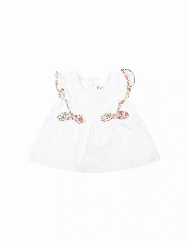 Baby Girls Flower Dress White
