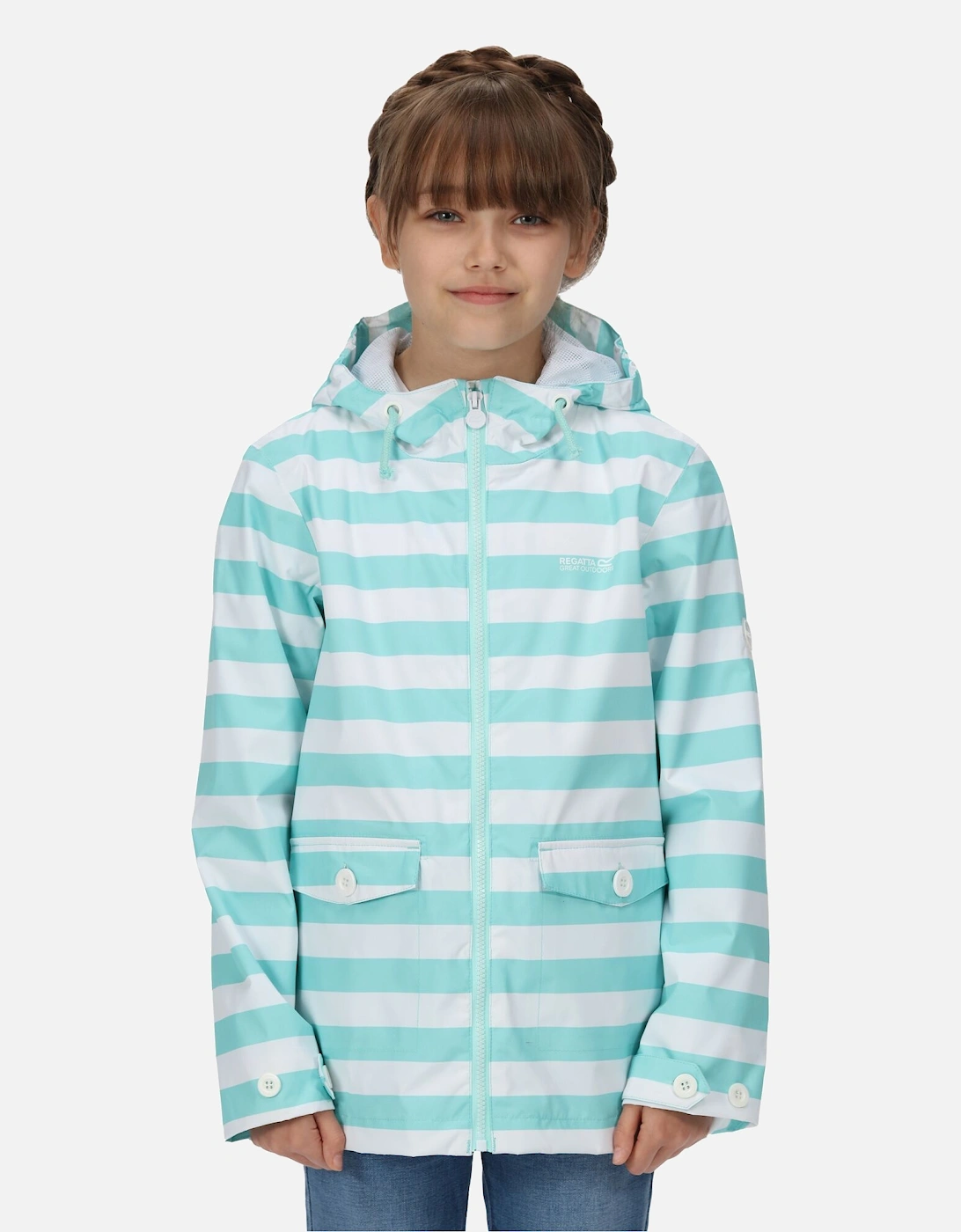 Childrens/Kids Belladonna Stripe Waterproof Jacket, 5 of 4