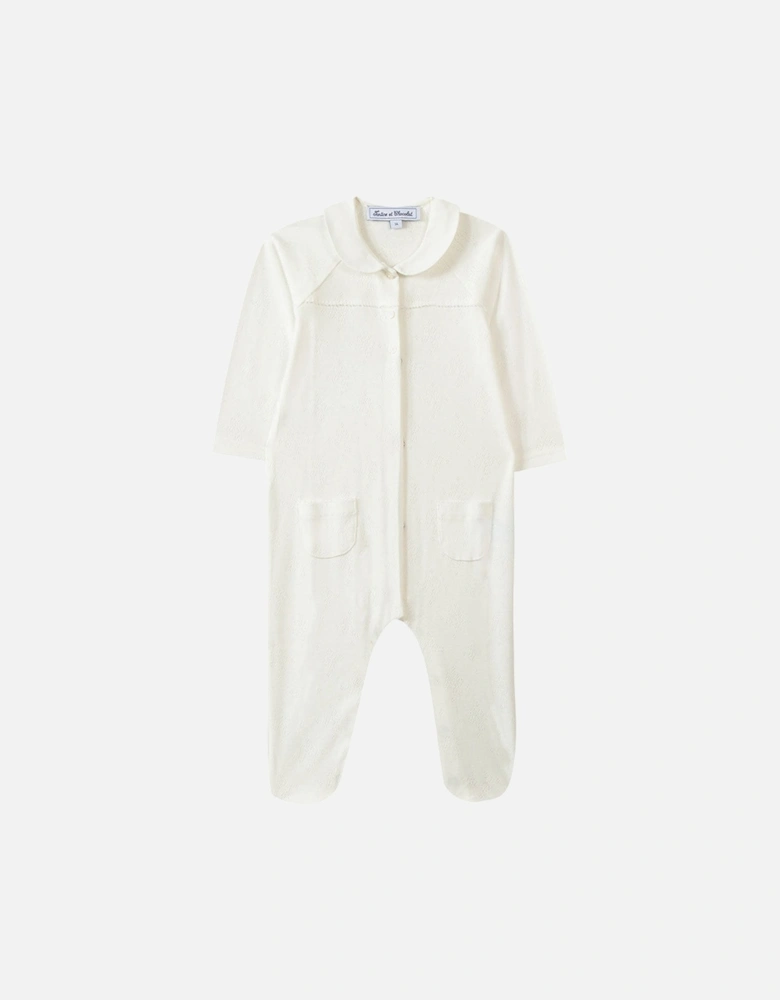 Girls Nuit Layette Romper White