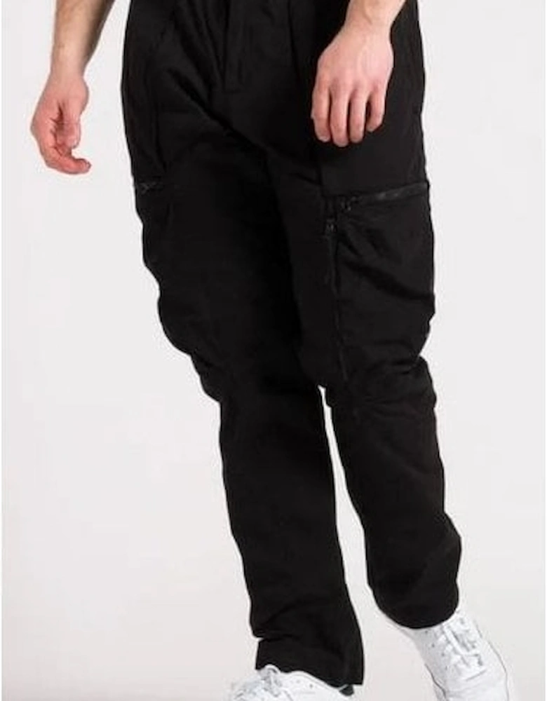 Cotton Rip-Stop Black Cargo Pants