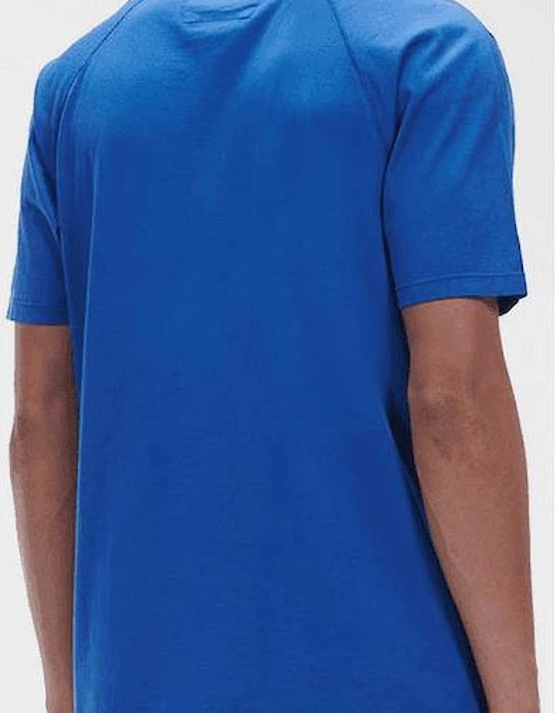 Mercerized Cotton Round Neck Blue T-Shirt