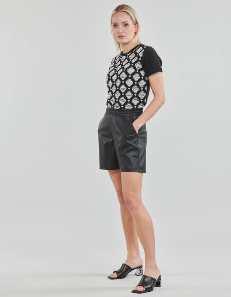 PERFORATED FAUX LEATHER SHORTS
