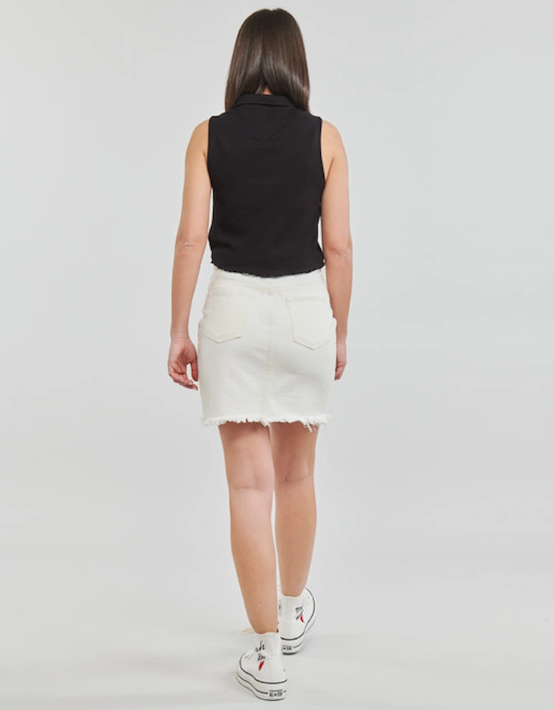 TJW CROP SLEEVELESS RIB POLO