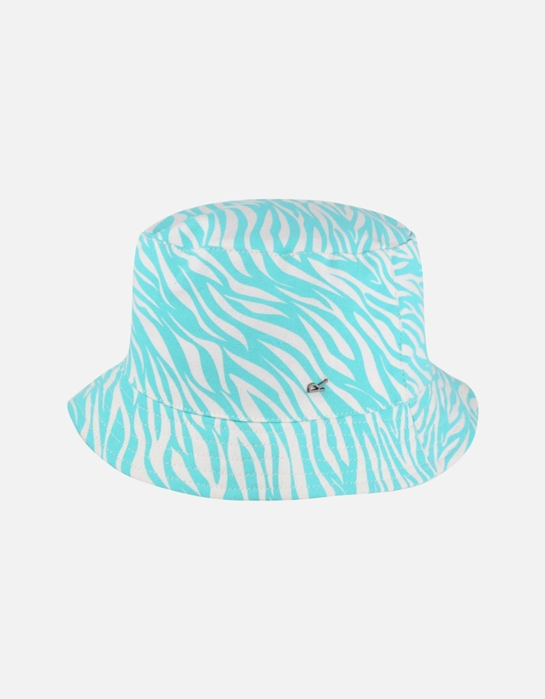 Childrens/Kids Crow Zebra Print Canvas Bucket Hat