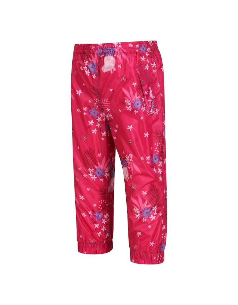 Childrens/Kids Pack It Floral Peppa Pig Waterproof Over Trousers