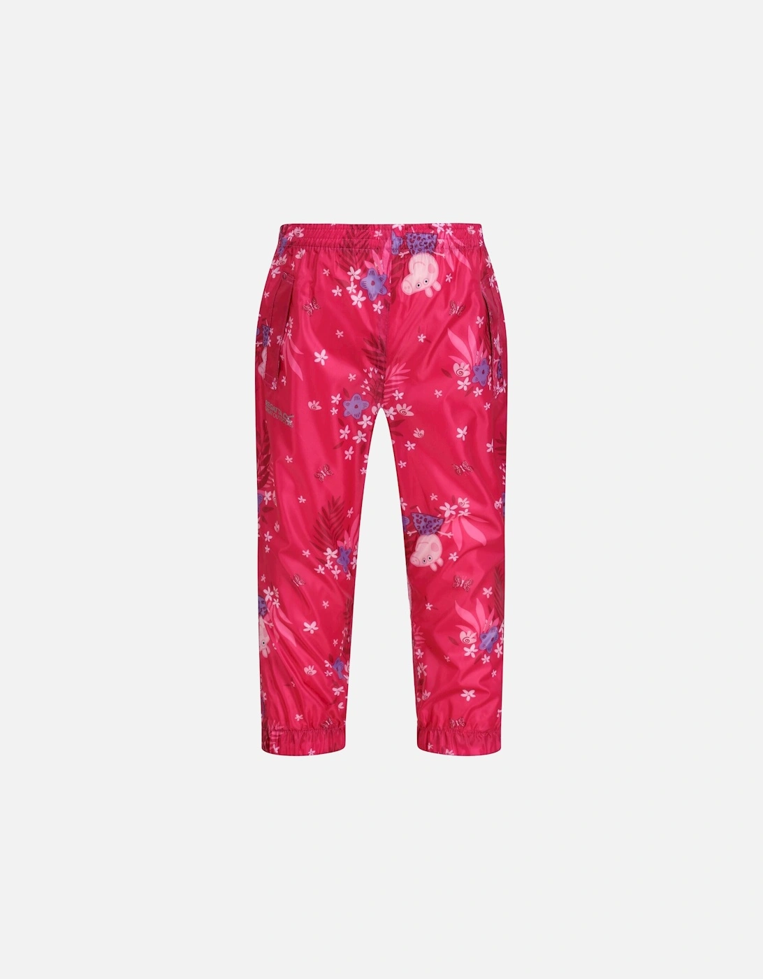 Childrens/Kids Pack It Floral Peppa Pig Waterproof Over Trousers, 6 of 5