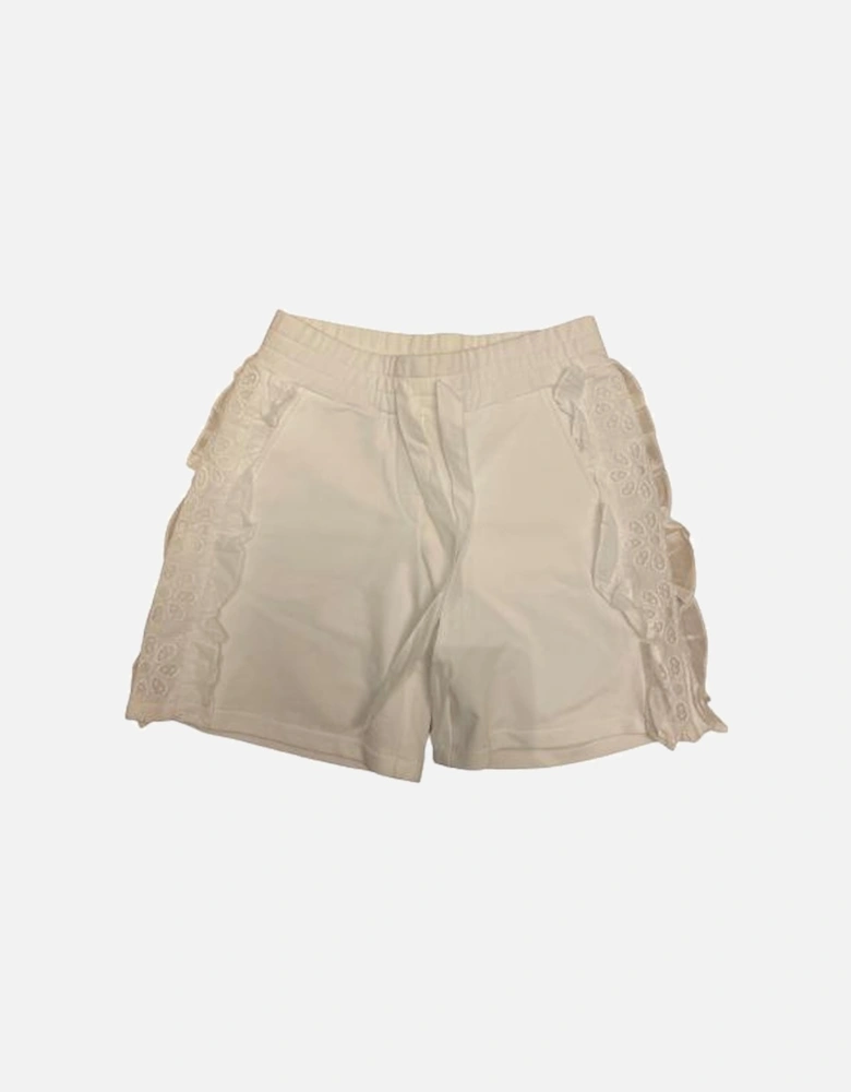 Girls White Frill Shorts