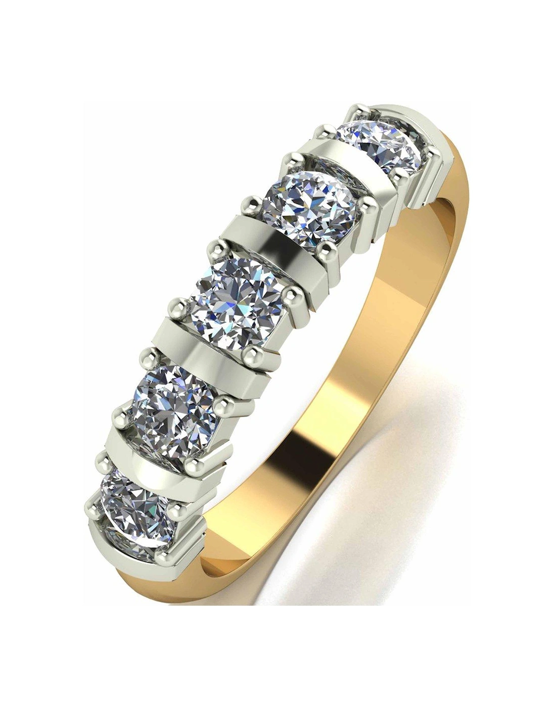 9 Carat Yellow Gold 1 Carat 5 Stone Eternity Ring, 2 of 1