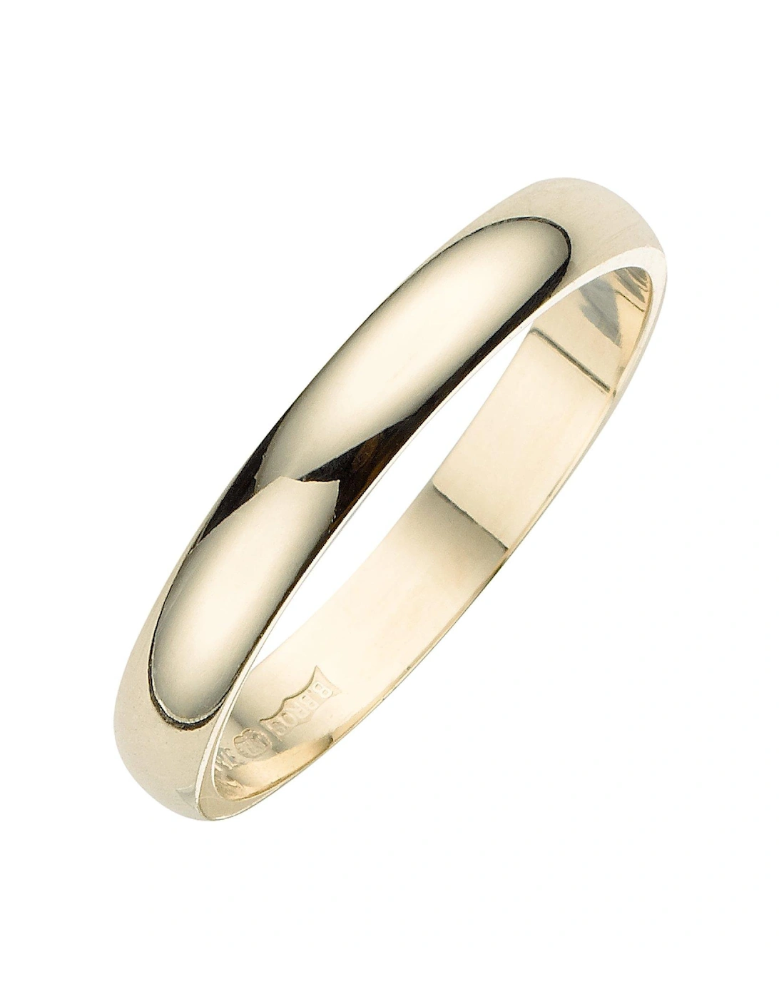 18 Carat Yellow Gold D-Shaped Wedding Band - 3mm, 3 of 2