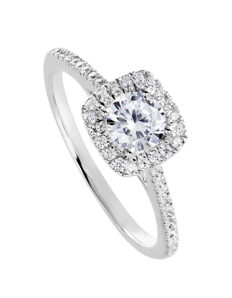 Cynthia 9ct White Gold 0.70ct Lab Grown Halo Diamond Engagement Ring