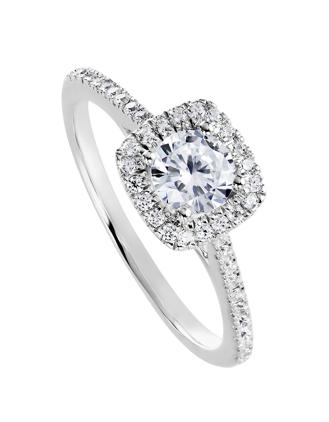 Cynthia 9ct White Gold 0.70ct Lab Grown Halo Diamond Engagement Ring, 2 of 1