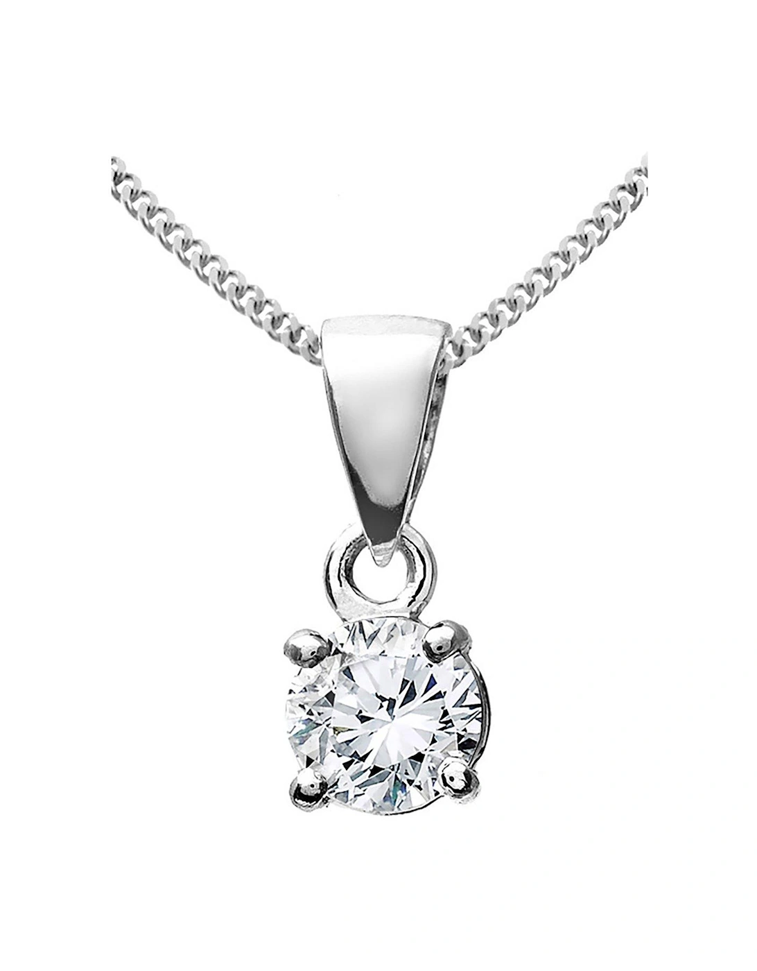 9ct White Gold 25 Point Diamond Solitaire Pendant, 3 of 2