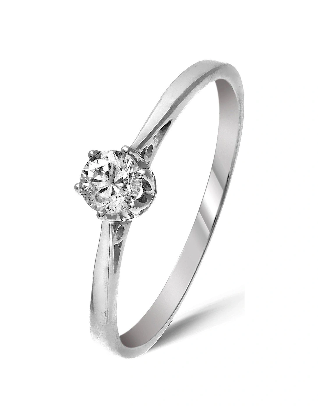 9 Carat White Gold 25pt Certified Solitaire Ring, 3 of 2